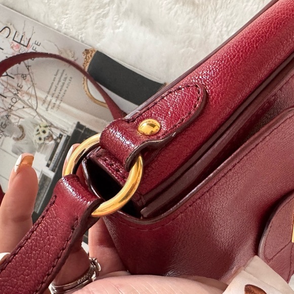 Authentic Miu Miu Red Madras Leather Crossbody Bag - Picture 9 of 12